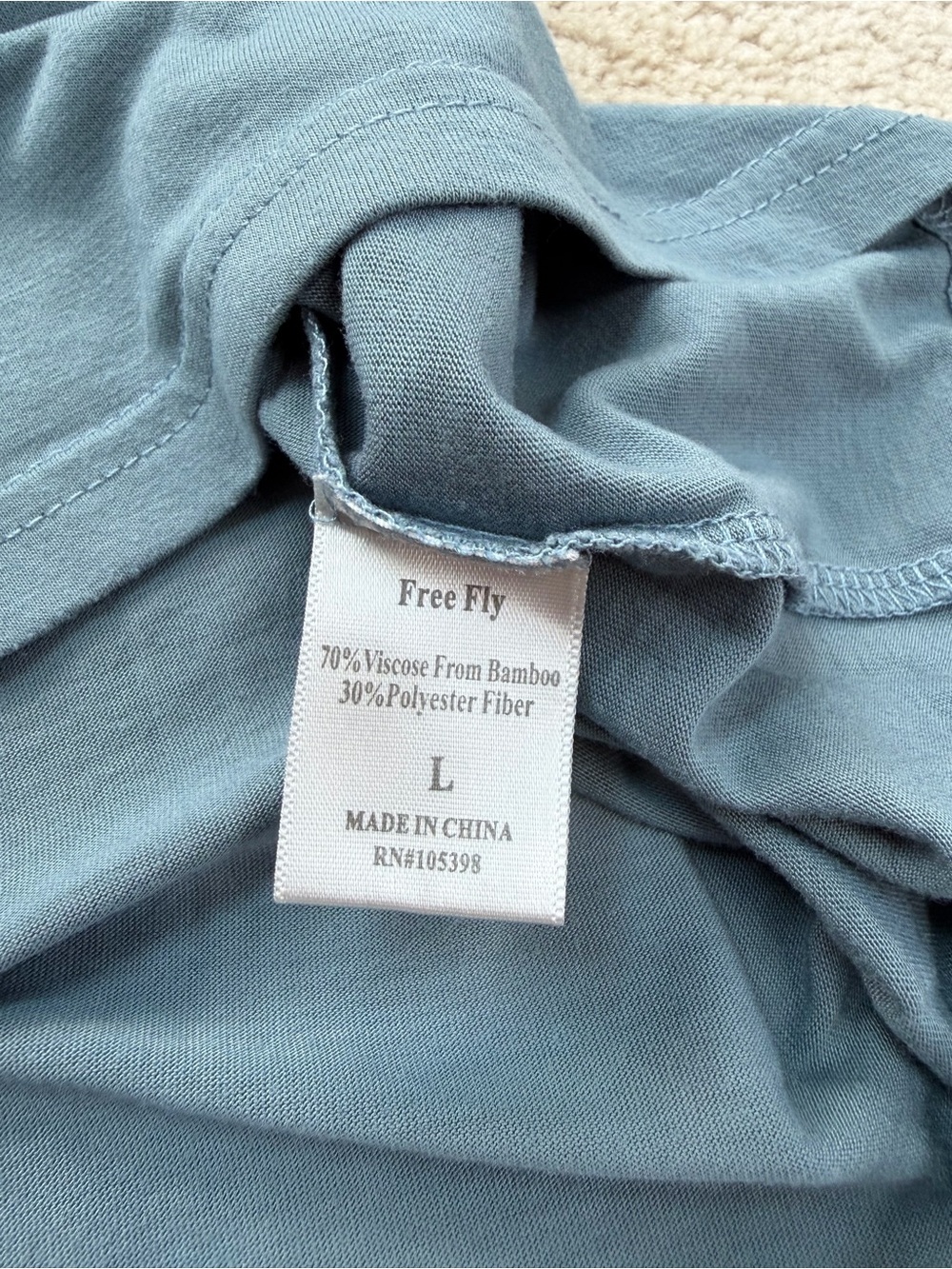 Free Fly Men’s Size Large Bamboo Shade Long Sleeve Blue Stretchy UPF Sun Shirt - Picture 6 of 9